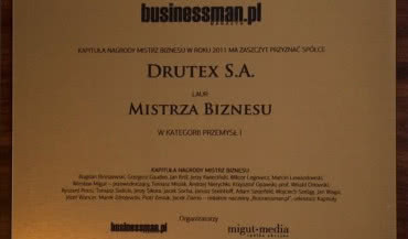 Tytuł Mistrz Biznesu 2011 dla Drutex